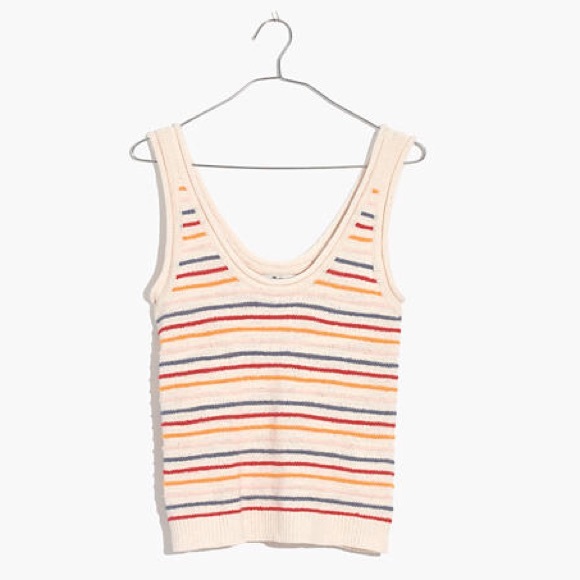 NWT Madewell Scoop Sweater Tank in Allgood Stripe - Picture 6 of 11